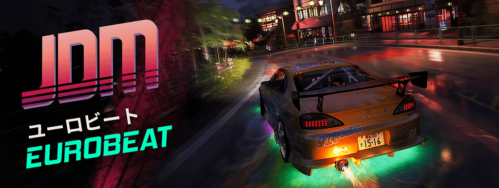 استعراض جديد للعبة JDM: Japanese Drift Master – "LIFESHIFTFIRE!" يضيء الطريق مع أغنية يوروبِيت الجديدة 2 JDM Trailer Baner