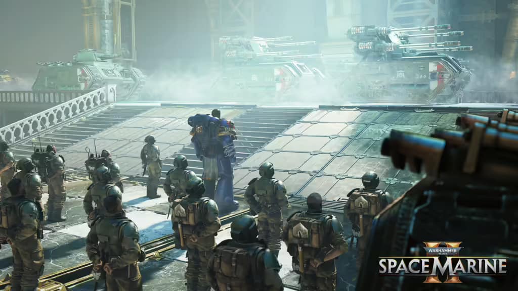 إطلاق عرض دعائي جديد للعبة Warhammer 40,000: Space Marine 2 في Gamescom 2024 3 SPACE MARINE 2 GAMESCOM Screenshot 1920x1080 Logo 14