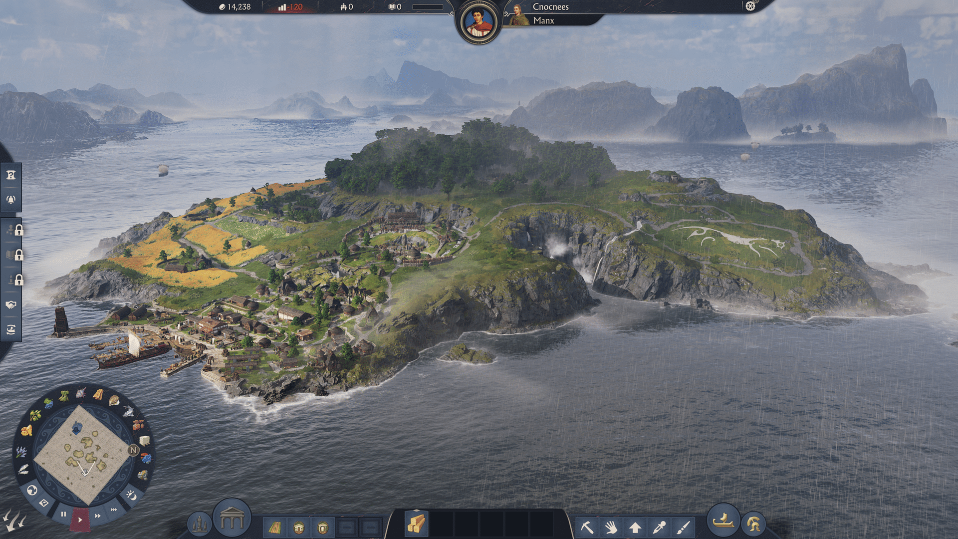 مراجعة ANNO 117: PAX ROMANA 3 A117 Screenshot Albion Manx Trader Island UI scaled