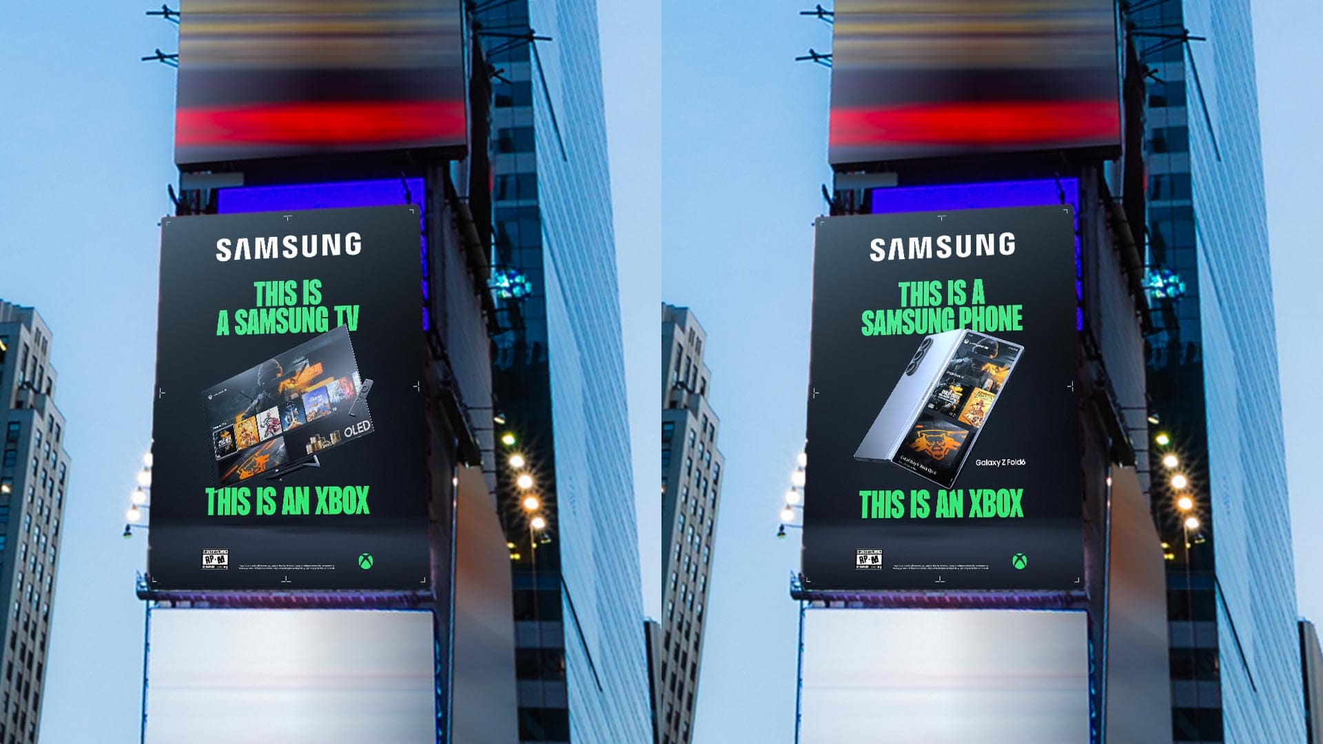 شركة Xbox تعلن عن حملة This is an Xbox 4 TIAXB US OOH Launch Digital Billboard Samsung Wire 1 d26fabe73545a0f762fa